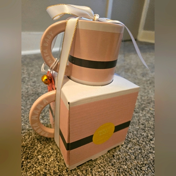 Santa Baby & Santa Mama PINK Mug Set of 2 Christmas Adorable Gift Idea - Picture 2 of 4